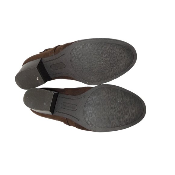 Wear Ever Ramsee Brown Ruched Buckle Booties Goblincore Librarian Nomadic Sz 6 - Picture 9 of 10